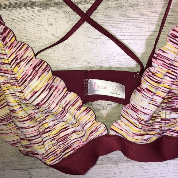 Flirtitude bralette bra multi color strappy style bra small summer bralette - Picture 3 of 4